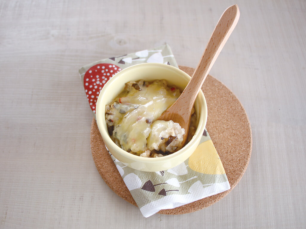 魚としめじの海苔ドリア（調理時間：約１５分）対象：離乳食後期から