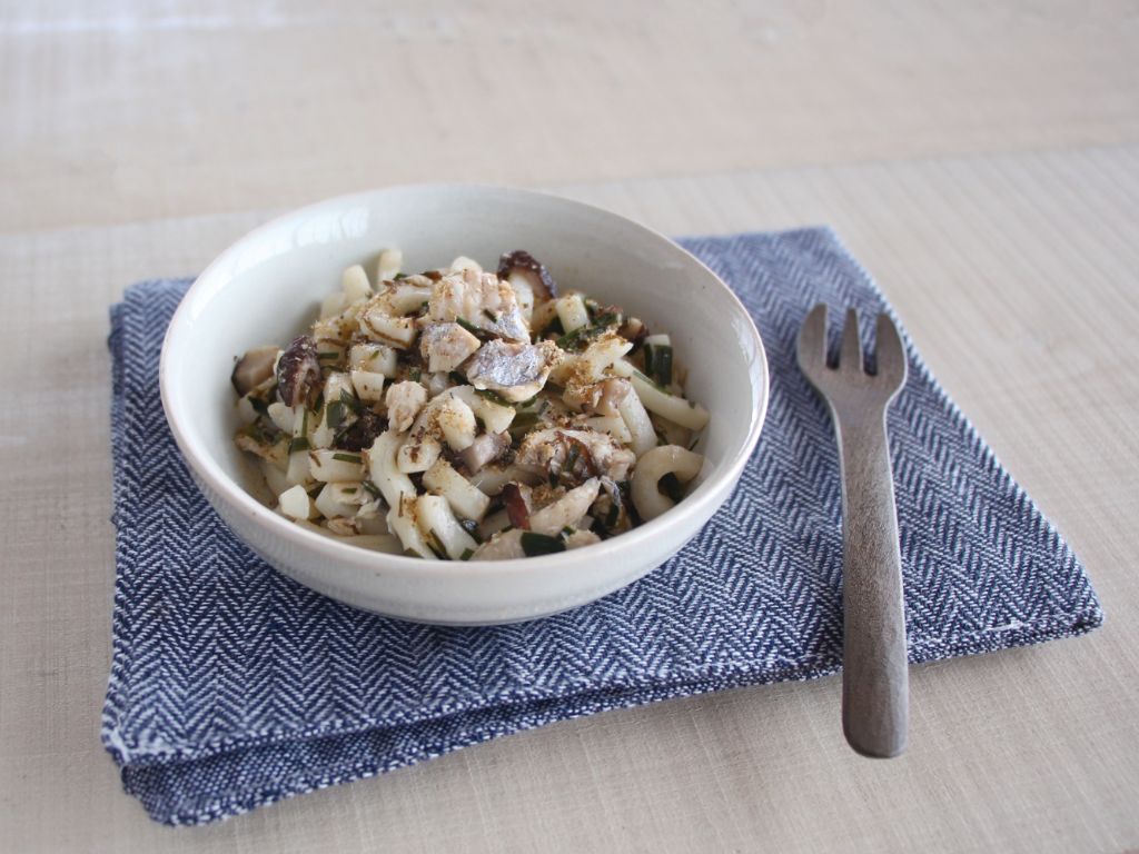 mogcookのお魚離乳食レシピ　魚ともずくの焼うどん