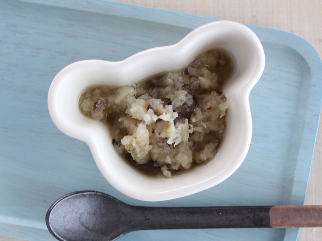 mogcookのお魚離乳食レシピ　魚とキャベツの味噌のり風味