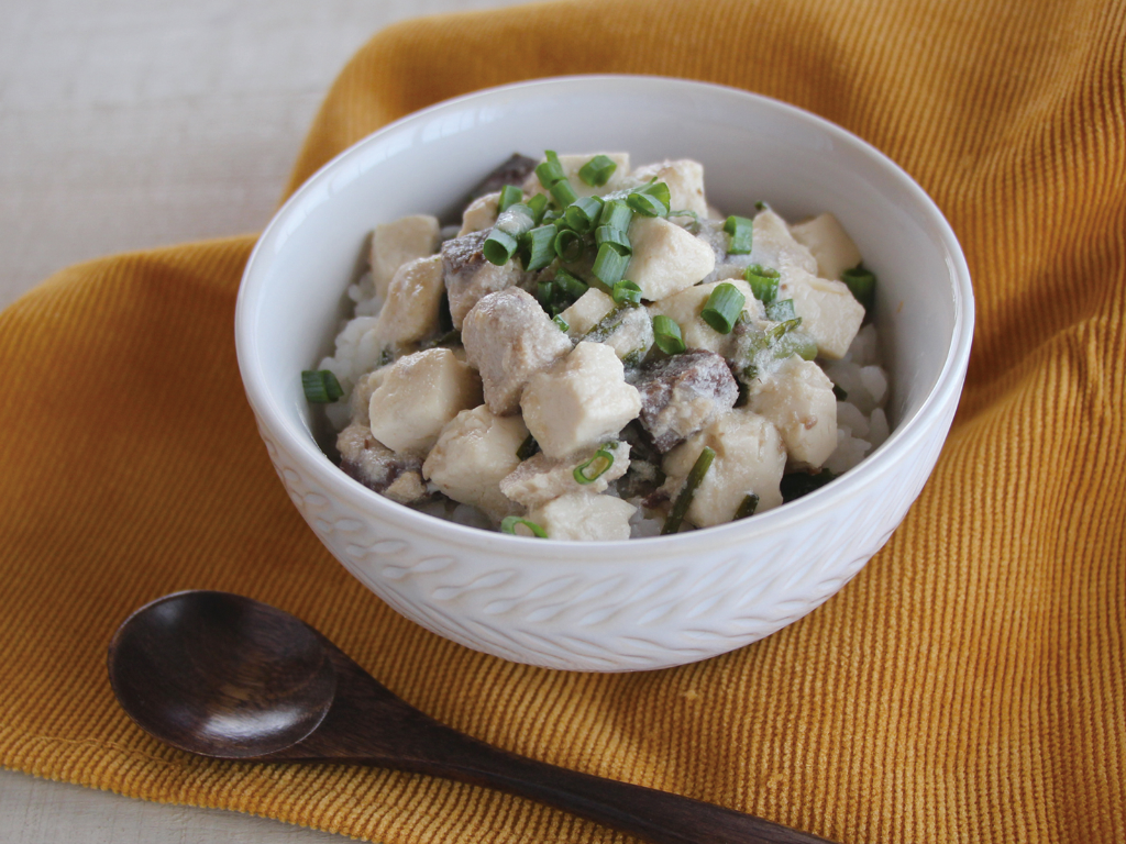 mogcookのお魚離乳食レシピ　魚の豆乳麻婆丼